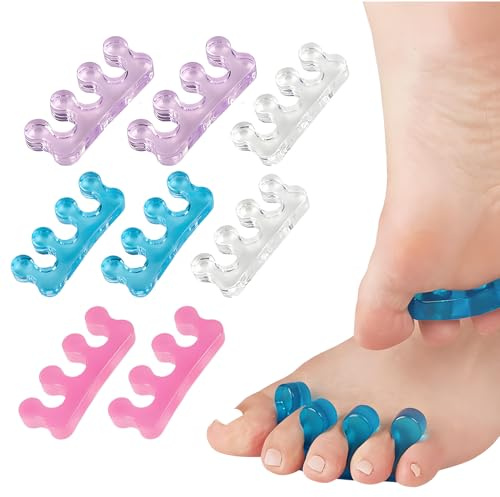8 Stück Zehenspreizer,Zehentrenner Silikon,Zehentrenner Nagellack,Silikon Zehentrenner,Toe Spacer,Zehenspreizer Damen,Hallux Valgus Korrektur Für Überlappende Zehen,Ballenzehen,Fußschmerzenlinderung