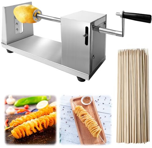 Affettatrice a spirale per patate e patate, in acciaio inox, per patate, cetrioli, carote
