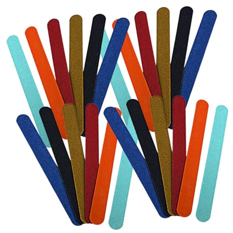 PACKOVE 40 Stück Nagelfeile Bunte Dünne Holzfeilen 18x2cm Nagelpolierfeile Für Maniküre Pediküre Glättend Und Formgebend Nagelpflege Zubehör Für Zuhause Und Professionell