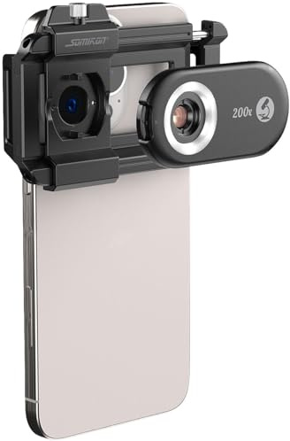 Somikon Handy Linse: Mikroskop-Vorsatzlinse für Smartphones, 200-fache Vergrößerung (Mikroskop-Objektiv, Handy-Kamera-Vorsatzlinse, PC)