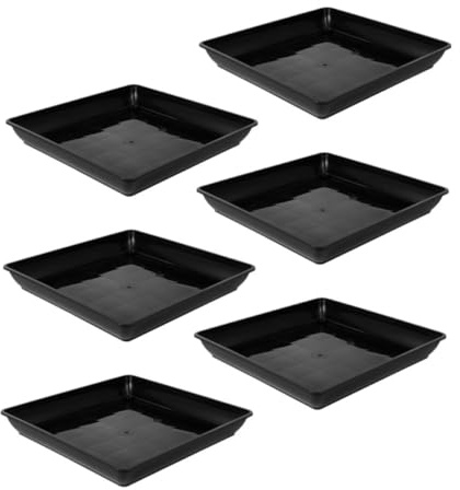 SUPVOX 6pezzi Vassoio per Vasi da Fiori Quadrato in Plastica Sottovaso Raccogli-Gocce per Piante Grass Interno Esterno Base Stabile Prevenzione del Traboccamento Acqua