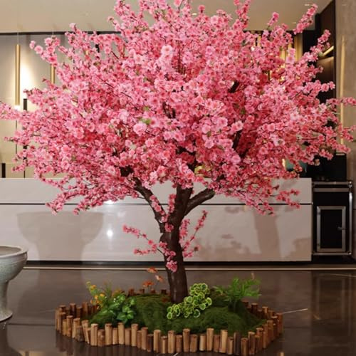 Japones Japanese Artificial Cherry Blossom Tree Deseos Simulación de Flores de Seda para el Centro Comercial de hoteles de Boda Decoración de la Sala de exposiciones 2x2m/6.6x6.6ft