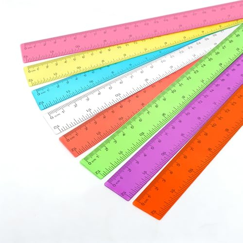 14 Pz Righello 30 cm, Righello in Plastica Colorata, Righelli 30 cm/12 Pollici, Righelli Trasparente Colorati per Casa, Scuola, Ufficio e Forniture per Aula