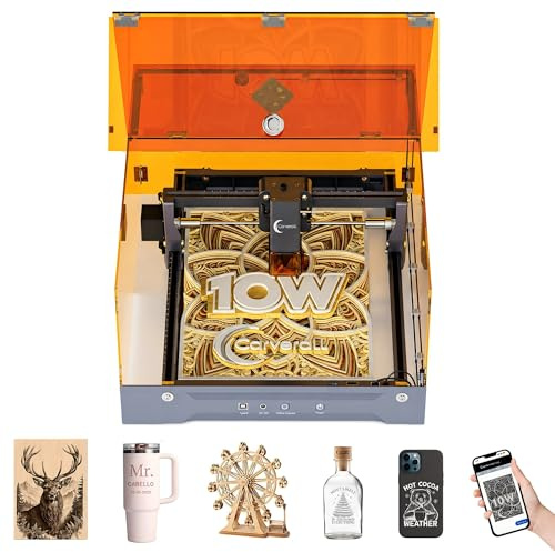 K15 Pro 10W Laser Graviermaschine mit Geschlossenem Design, Leistungsstarker Laser Cutter 0,01 mm Präzision, Hochgeschwindigkeit Gravur für Holz, Acryl, Leder & Metall, für DIY & Kleinunternehmen