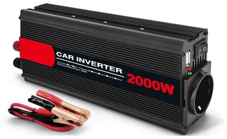 Inverter Trasformatore Inverter Di Potenza 2000 W CC 12 V A CA 220 V Convertitore Automatico Di Tensione Solare Nero Per Accessori Auto Da Esterno Convertitore Tensione(24V,EU Socket A)