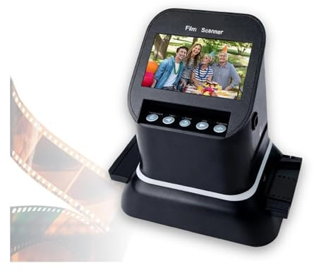 DARBCGH Scanner de Diapositives et de négatifs Tout-en-Un – Sortie HD