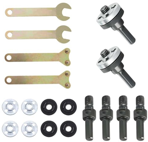Lot de 16 adaptateurs modifiés pour meuleuse d'angle - Adaptateur de tige de connexion pour meuleuse d'angle - Kit de tige de connexion pour meuleuse d'angle - Convient pour les disques à tronçonner