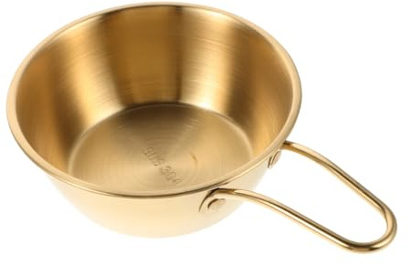 Mikinona Bol à Raser Inoxydable avec Poignée Dorée Grand Bol à Savonnette de Rasage pour Homme Mousse à Raser Riche Coupe de Rasage Humide Accessoire Pratique Entretien Barbe