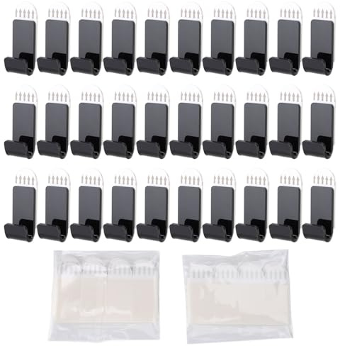 NUMNBE Record Wall Mount Acrylic Shelf, 30 Set, Punch Free Floating Display for Records and Magazines - Easy Installation, Adjustable Hooks, Modern Wall Art for Collectors (Black)