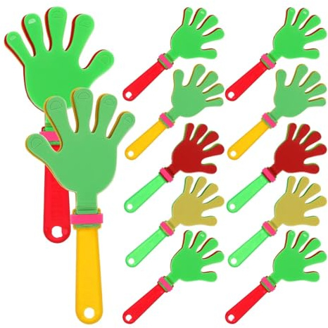 12 Uds. Dispositivo for aplaudir la palma, badajo de mano plástico resistente, fabricante aplausos fuertes for conciertos, fiestas, cumpleaños, 19Cm mezclados para Fiestas Carnaval