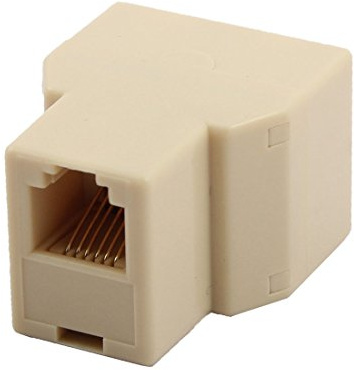 Sourcingmap® Home RJ12 6P6C cavo connettore telefonico 1 femmina a 2 femmine splitter beige.
