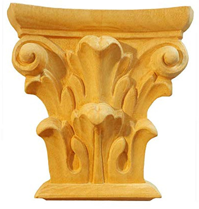 Déco Parisienne Chapiteau corinthien sculpté 160x165 Console à Volute en Bois Massif KA689