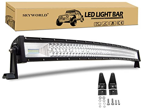 SKYWORLD Barras de luz LED curvadas, 42 pulgadas 106.7 cm 540W Combinación de inundación de punto de triple riga Viga Luz de niebla de conducción todoterreno para camión todoterreno 4WD ATV 4x4 Pickup