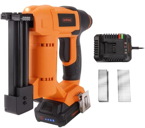 VonHaus Cordless Nail Gun 18v Li-ion - 2-in-1 Nailer Stapler Gun Battery Operated - for DIY, Fabrics, Upholstery, Home Improvement, Wood Work, Underlay, Carpenting, Roofing & Crafts - Ergonomic