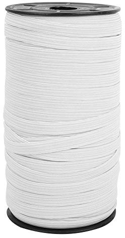 Sheens Cordón elástico, 8 mm 100 Yardas Banda elástica Banda de Goma Punto Plano Accesorio de Costura Artesanal elástico para Ropa de Bricolaje[Blanco] Cintas elásticas