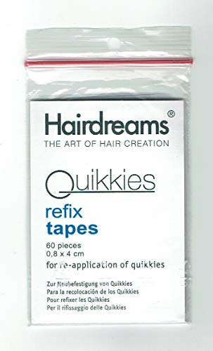 Hairdreams 60 Stück Haarverlängerung Synthetik Hitzebeständig Glatt Gerade Klebeband Refix Tapes