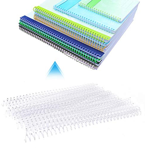 Fydun 20 Stück 30 Löcher, bewegliche Blätterbindung, Kunststoffbindung, Spulen, Federring, Spiralringe, für A4, Buch, Buch, Album, Buchbindung, (19 mm, transparent)