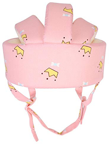 Bébé Casque de Protection Coton Respirant Casque de Sécurité Anti-chute Chapeau Anti-collision Infantile Chapeau de Protection de Tête Ajustable pour Enfant 0-5 Ans Apprendre à Ramper et Marcher