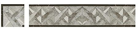 Dostear Bordure de papier peint Frise Adhesive Frise Autocollante pour Cuisine, Salle de Bains, Plafond, Salon, Chambre Décoration Murale Géométrie grise 10 X 500cm