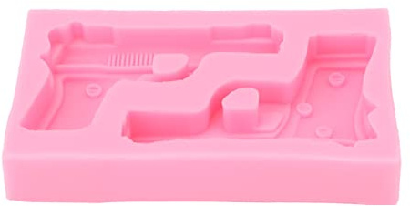 Stampo in Silicone Fondente Stampi a Pistola Stampi da Forno a Forma di Pistola per Fare Torte Stampo per Dolci Al Cioccolato Creazione di Armi 3D Forma di Armi in Silicone Stampo per Decorare(Rosa)