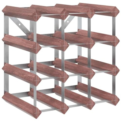 vidaXL Casier à Bouteilles pour 12 Bouteilles Porte-Bouteille Étagère à Vin Stockage Rangement Maison Intérieur Marron Bois Pin Solide