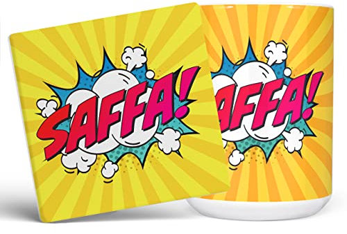 Mug Monster Taza con nombre personalizado, regalo personalizado con texto Taza de café de cerámica, regalo para hombres o mujeres, taza extra grande y gigante disponible, taza blanca y posavasos