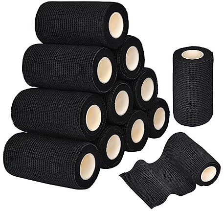 Miilovdora 12 Rollen Selbsthaftende Bandage Kohäsive Bandage Selbstklebender Verband für Vet Wrap Pet 10cm x 4,5m Elastischer Binde Bandage Haftbandage Fixierbinde für Handgelenk,Knöchel Finger