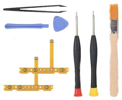 CUZKC 1 Jeu d'outils de réparation kit SL SR Bouttons Câble Flexible en Ruban avec Tri Wing Cross Wing Tournevis pour NS Switch/Switch OLED Manettes Joy-Con Apportez votre propre pince à épiler