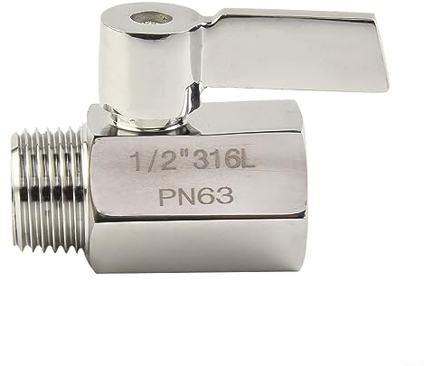 Edelstahl Absperrventil Vollständiger G1/2 Zoll Durchfluss Schnellsteuerung Absperrventil Duschkopf Handwassersparer