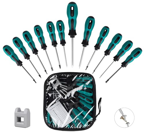 SUPAWAY Set di 12 cacciaviti Sagomato cacciavite Magnetico cacciavite CRV con magnetizzatore e borsa per attrezzi per 3 tipi forma di cacciaviti speciali: ▲, U, Y, 9 Misure per riparazioni domestiche