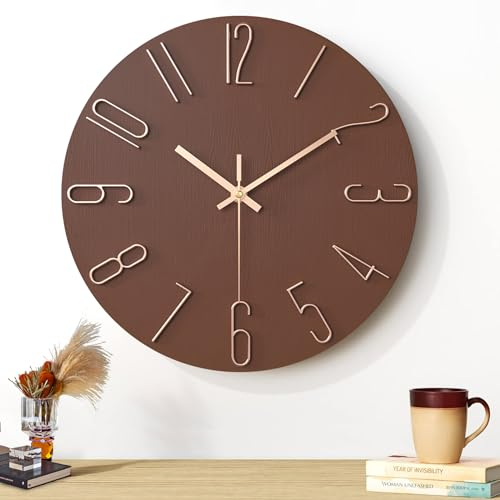 AUSYIWI Orologio Da Parete, 30cm Orologio da Muro, Silenzioso, per Casa, Soggiorno, Cucina, Ufficio, Hotel Decorazione