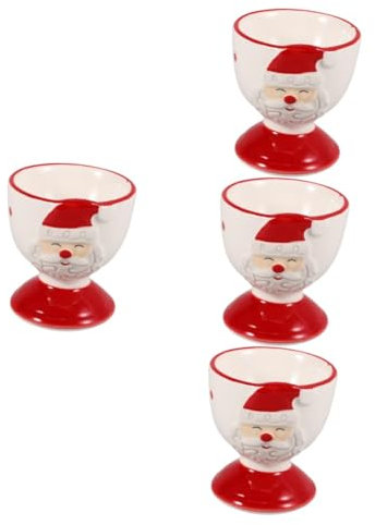 TOPBATHY Supporto Per Tazze in Ceramica Da 4 Pezzi Espositore Natalizio Porta Tazze Multiuso