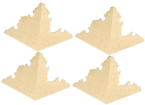 jojofuny Eckenschutz Aus Messing 4 Stück Möbel-eckenschutz Für Schränke Tische Schmuckkästchen Holzkoffer