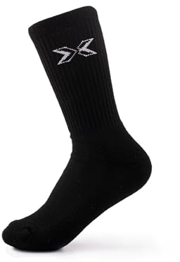 PICSIL Chaussettes de sport haute performance avec renforcement et ajustement parfait, idéales pour la course à pied (FR/ES, Alpha/lettres, L, Taille normale, Taille normale, Noir)