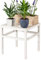 DHYGOTFUR Étagères de Pots de Fleurs Support Plantes Porte Stand Intérieurs/Extérieurs, Aluminium Tabouret Multifonction pour Terrasse, Jardin, Salon, Balcon, Bureau (Blanc, 38cmx 38cm)