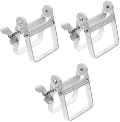 FRCOLOR 3pcs Toothpaste Squeeze Automatic Extruder Hair Dye Removal Salon Tool Lotion Squeeze Supply Aluminum Alloy Tube Squeezer Efficient Gadget