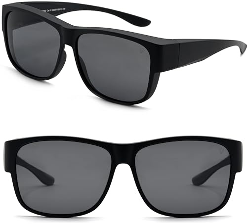 CREYESTAL Polarisiert Überzieh Sonnenbrille mit Antireflex, Überbrille Sonnenbrille für Brillenträger, Ultraleicht, Herren, Damen, 100% ANTI-UV