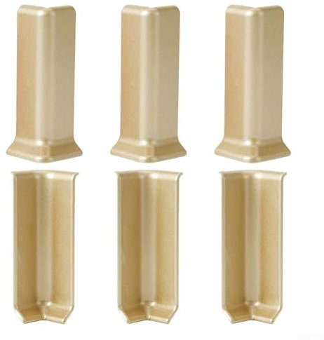HpLive Eckstäbe Innenecke,Außenecke, Verbinder Sockelleiste Eckblöcke für 10cm Höhe Sockelleiste Wand Basis Ecke Trim(L Champagne Gold)