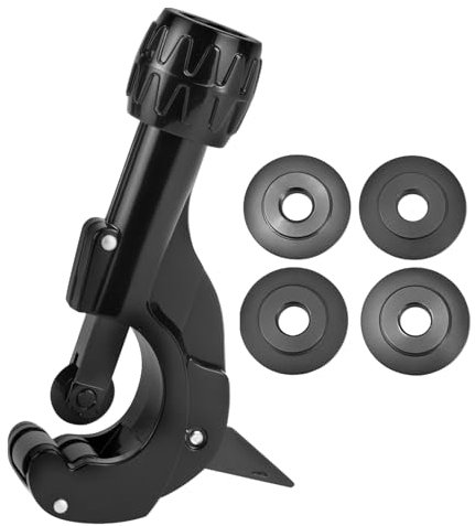 QWORK® Coupe tube, coupe tube cuivre ajustable 3-35 mm, coupe-tube en cuivre avec 3 roues de rechange