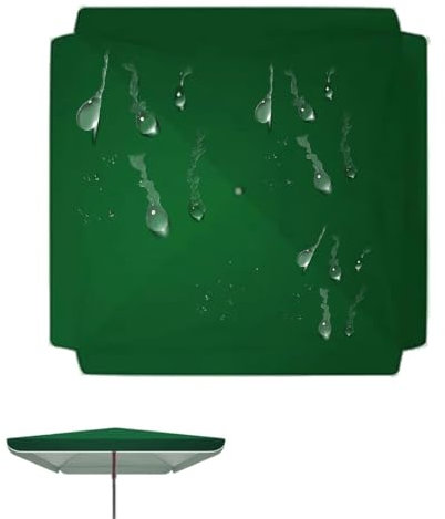 JNTFNE Copertura di ricambio quadrata per ombrello, 3 x 3 m, copertura di ricambio con bordo, protezione dai raggi UV, panno Oxford, bordeaux (verde, 220 x 180 cm)
