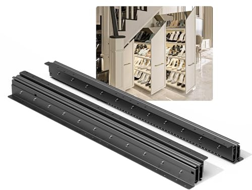 GEYUESI 800mm Schwerlastauszug Bodenmontage Vollauszug 120kg Tragkraft | Unterflur, Schwerlast, Kugellager, für Schubladen, Regale, unter Treppen, Aufbewahrung, 1 Paar