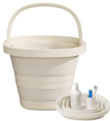 Cubo Plegable,Recipiente de Agua para Playa | Cubo de 10 litros con Manija para Camping Pesca Lavandería