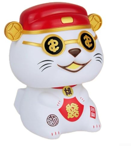 Figurine chat fortune hochant la tête avec design durable qui apporte joie et chance à votre environnement