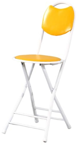Sgabello da bar pieghevole in metallo rosa con schienale, sedia rotonda imbottita per campeggio, cucina e negozi, design robusto, altezza seduta 45 cm