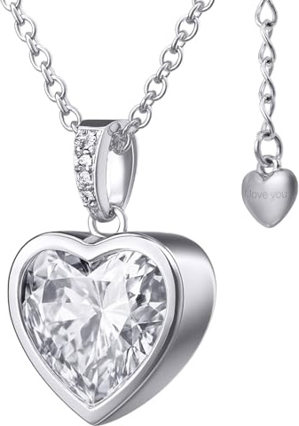 Hannah's Treasures Halskette Damen 925 Silber Gold Herz Anhänger Kette | Rhodiniert, anlaufgeschützt & verstellbar (40-45cm). Zirkonia Herz-Anhänger. Perfekte Silberkette & Geschenkidee für Frauen