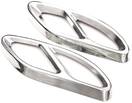 Auspuffblende Endrohrblenden Auspuffblenden Für Mercedes-Benz Für GLC, C-Klasse, E-Klasse, C207 Coupé (2014–2017), Für W212, W213, W205, X253, C180, C200(Silver)