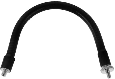 SOLUSTRE Metall Mikrofon Tischstativ mit 25cm Flexiblem Schwanenhals Biegsame Verlängerungsstange mit M5 1/4 Zoll Gewinde Robustes Mikrofonhalter Zubehör für Live Streaming und Aufnahmen