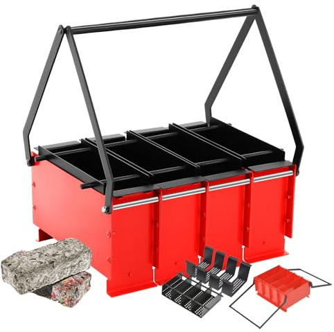 Machine à briquettes à 4 compartiments, efficace pour le chauffage écologique, idéal pour l'intérieur et l'extérieur, la maison, le jardin