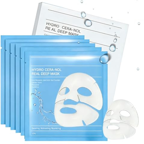 Maschera al Collagene Viso Mask, Maschere Collagene per il Viso, Idratazione Collagen Face Mask, Idratante, Nutriente e Illuminante 6Pcs