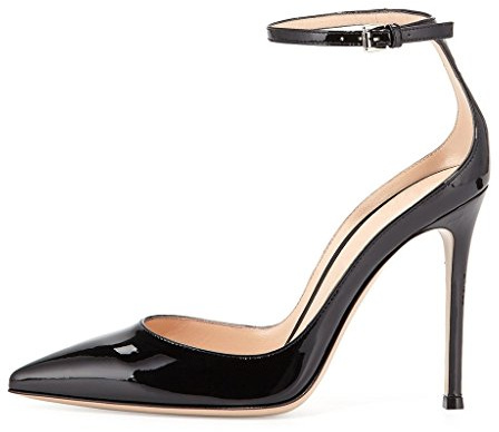 EDEFS - Escarpins Femme - Brillant Chaussure - Cheville Boucle - Talon Aiguille - Black - T.43